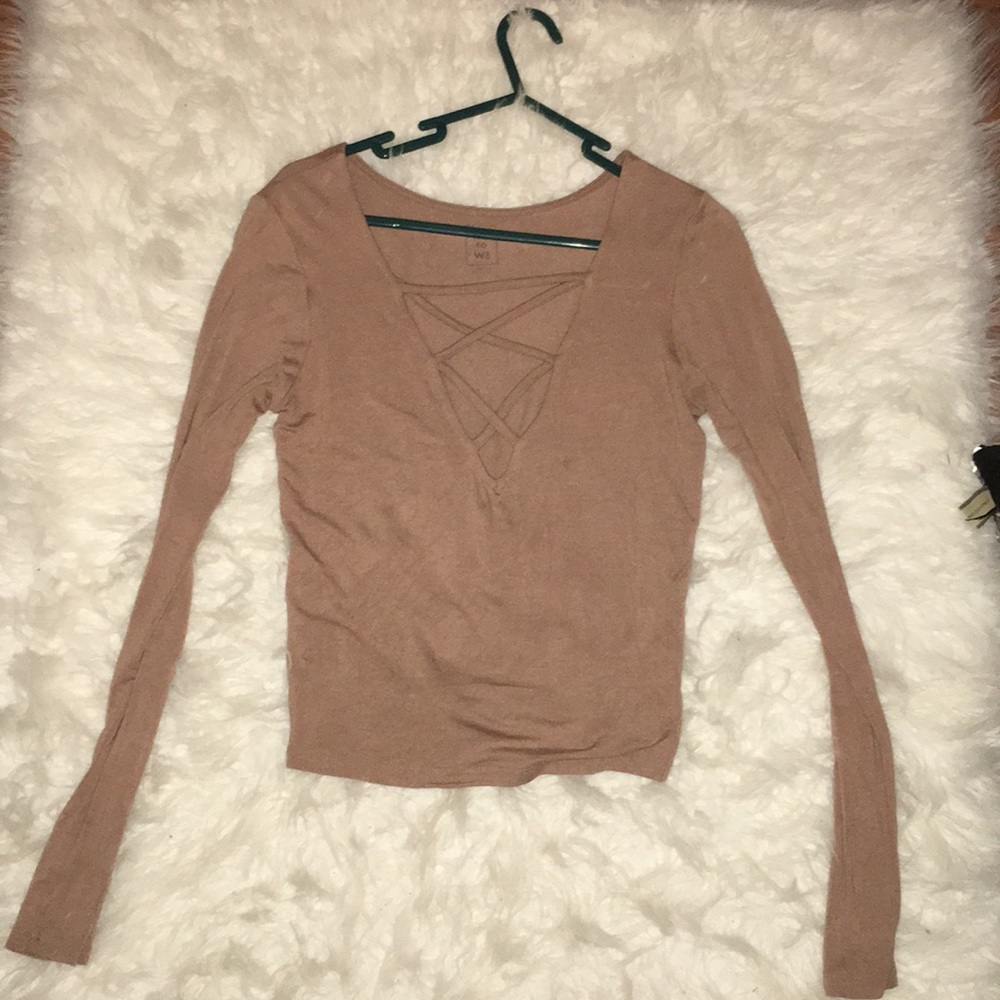 Long sleeve V neck tan!